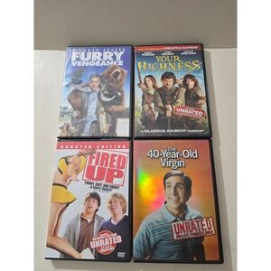 Comedy DVD Lot 40 Year Old Virgin Your Highness Fired Up Furry Vengeance Unrated